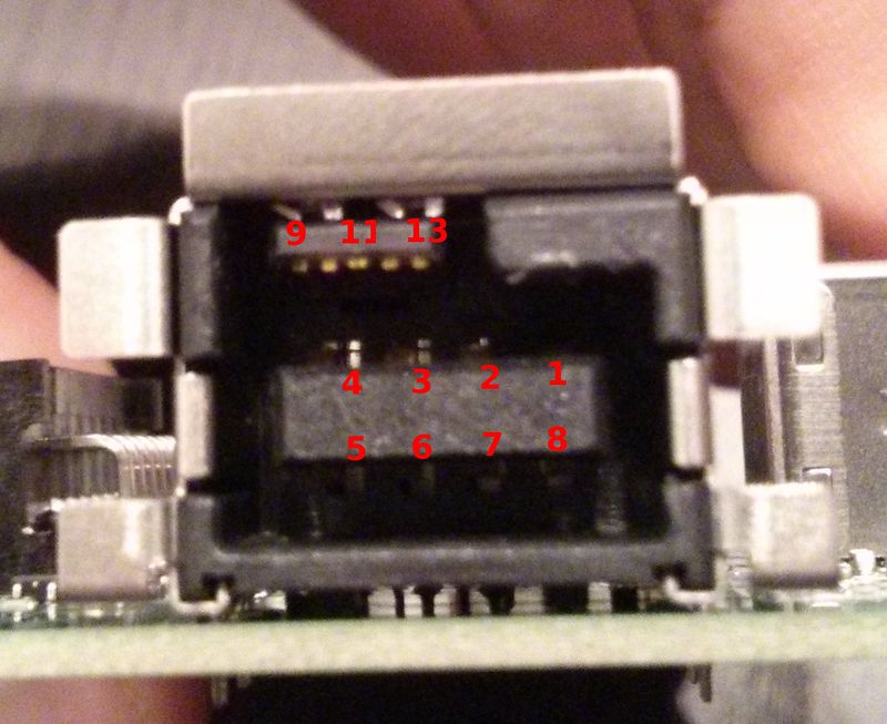 Kinect socket with pin numbers